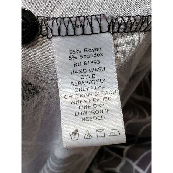 Isaac Mizrahi Sheath Dress Womens L Multi Geo Print Tie Waist Button Front Neck - Picture 7 of 13